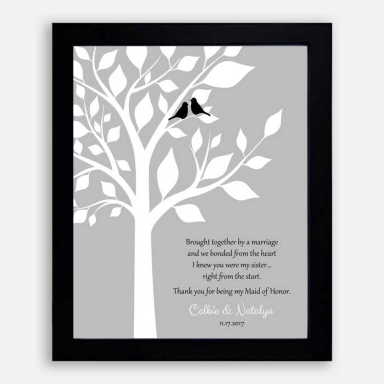 Handcrafted Bridesmaid Gift With A Heartfelt Poem Saying Thank You To Sister In Law