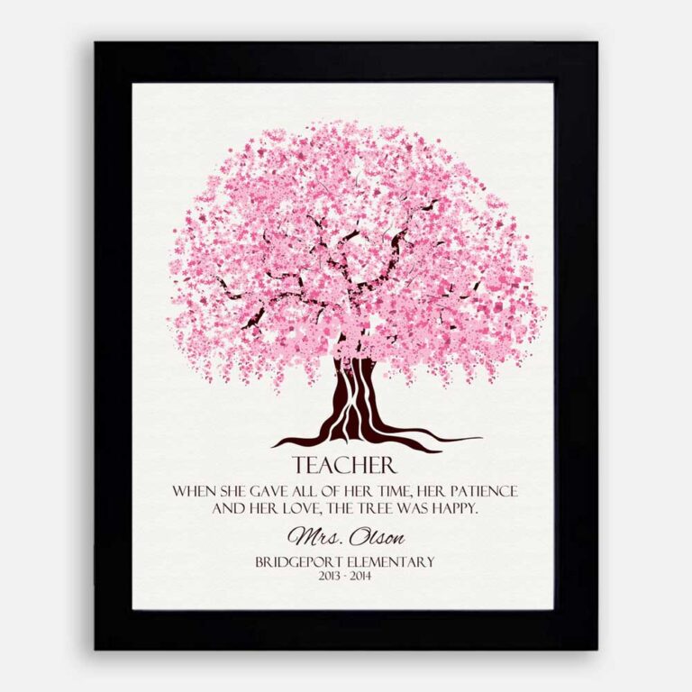 A Handcrafted Gift For Your Teacher With Cherry Blossom Tree With A Warm Message