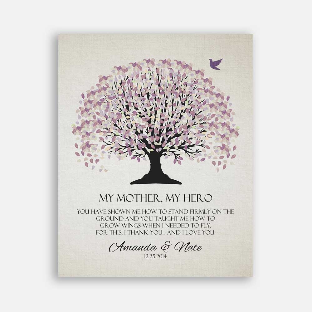 Mother of Bride My Mother My Hero Pale Purple Canopy Leaves Mothers Day Gift Family Tree #CWA-1014