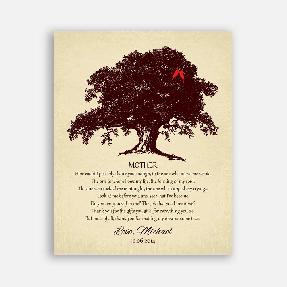 Mother of Groom Parents Father Lady Oak Tree Love Birds How Could I Possibly Thank You Enough #CWA-1031