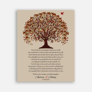 Mother of Bride Parents Fall Canopy Leaves on Beige Background Years I Had Been Searching #CWA-1032
