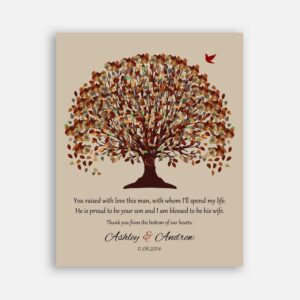 Mother of Bride Parents Fall Canopy Leaves on Beige Background Years I Had Been Searching #CWA-1033