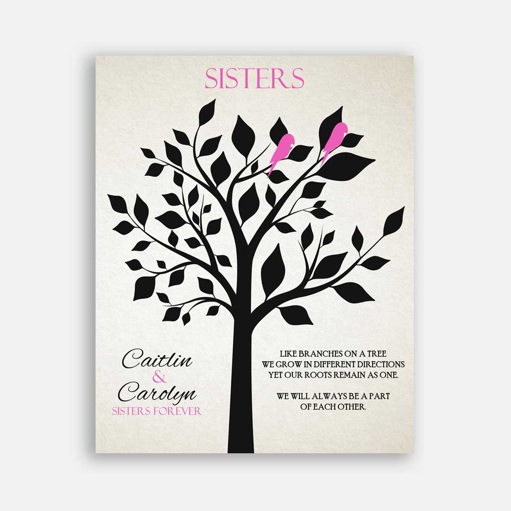 Sister Black And Pink We Will Always Be A Part of Each Other Bridesmaid Gift Maid of Honor Gift #CWA-1041