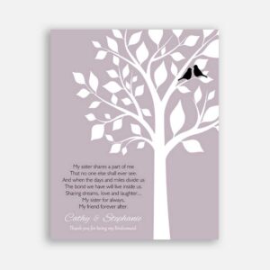 Personalized Gift Thank You Sister For Being My Bridesmaid Purple Background Black Birds #CWA-1052