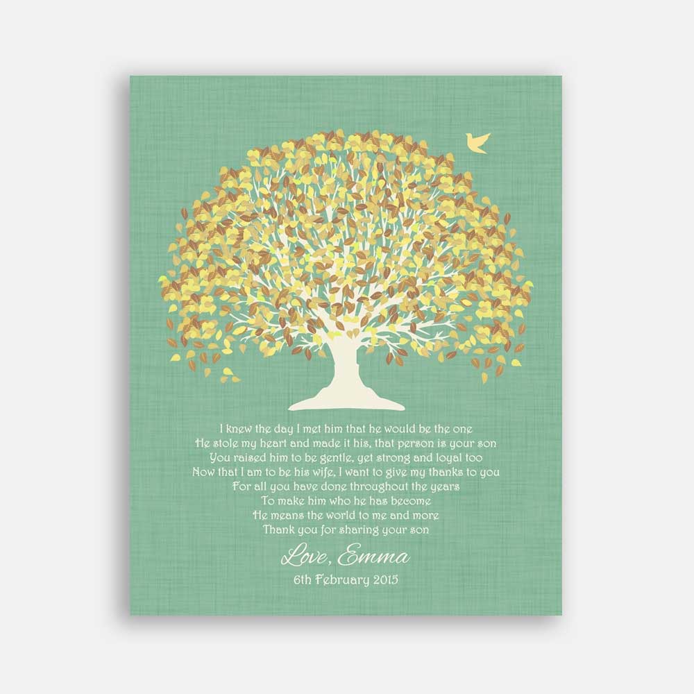 Mother of Groom Yellow Canopy on Green Background I Knew The Day I Met Him #CWA-1080
