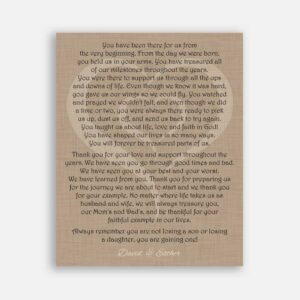 Parents For Wedding Gift From Bride And Groom You Are Not Losing a Child You Are Gaining One #CWA-1083