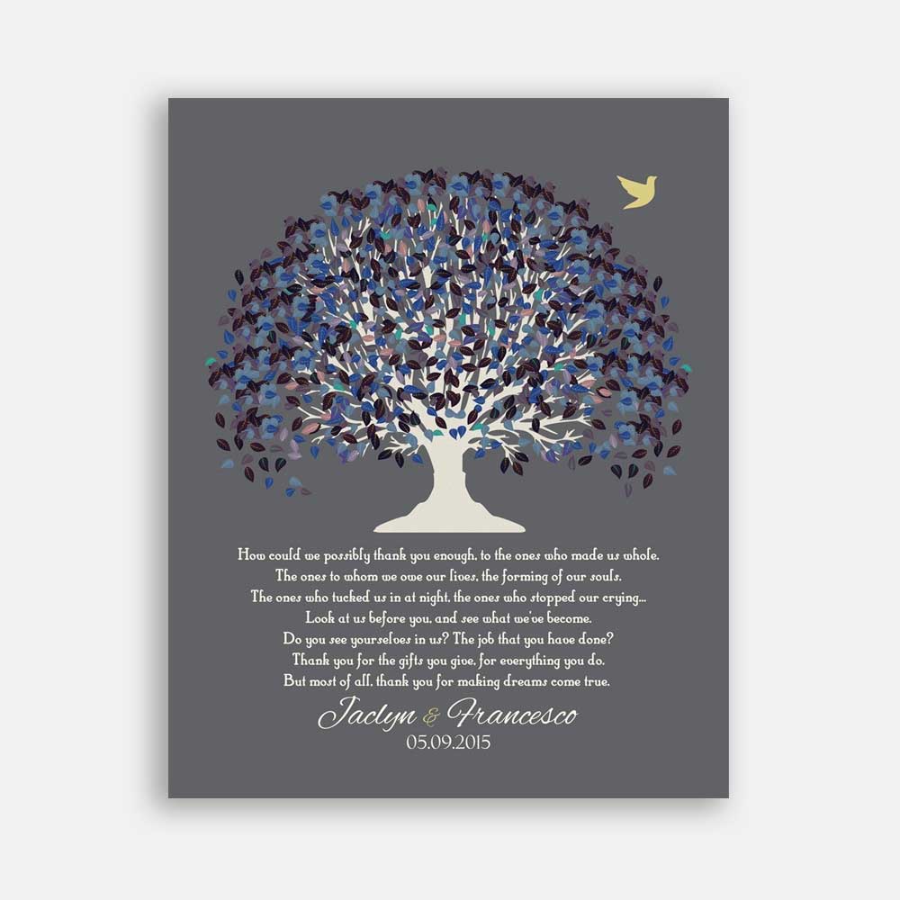 Mother of Bride Parents Blue Canopy on Gray Background How Could We Possibly Thank You Enough #CWA-1093
