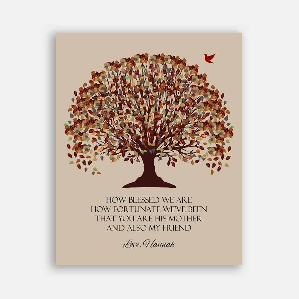 Mother of Groom Gift From Bride How Blessed We Are Fall Canopy on Beige #CWA-1103