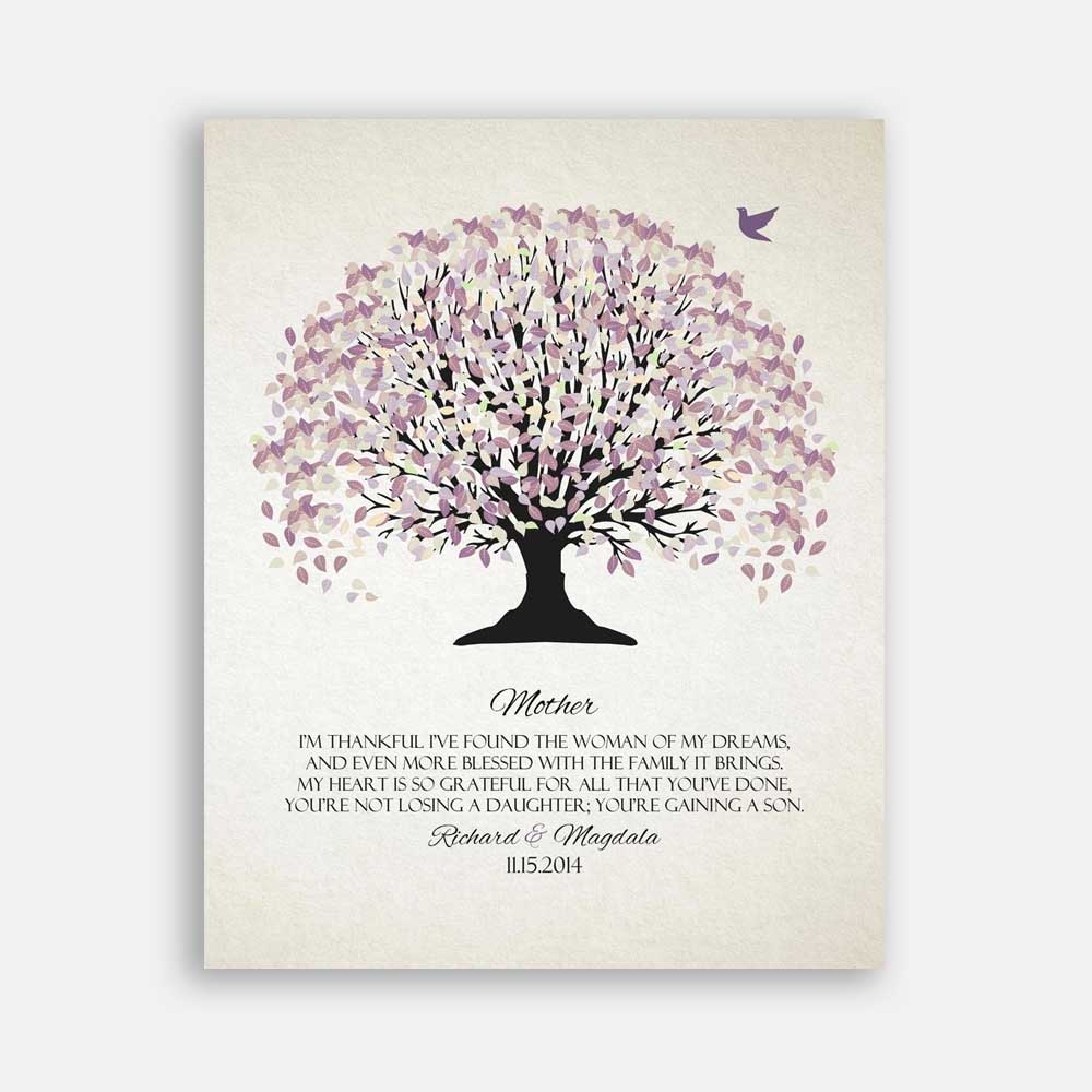 Mother of Bride Not Losing A Daughter Gaining A Son Purple Canopy Off White Background #CWA-1104