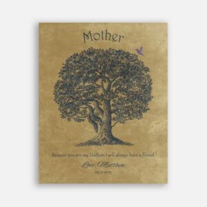 Mother Oak Tree Hummingbird Because You Are My Mother I Will Always Have A Friend Mothers Day Gift #CWA-1231