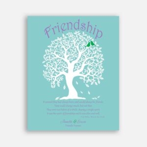 Print  Friendship Best Friends Quote From Winnie The Pooh by A. A. Milne Always Friends on Turquoise Scuba Blue Background #CWA-1284
