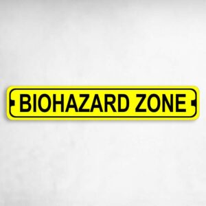 Biohazard Zone Novelty Metal Street Sign to add to your sign collection.