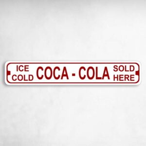 Coca Cola Sold Here Novelty Metal Street Sign to add to your sign collection.