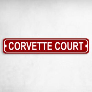 Corvette Court Novelty Metal Street Sign to add to your sign collection.