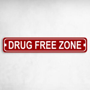 Drug Free Zone Novelty Metal Street Sign to add to your sign collection.