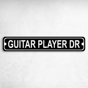Guitar Player Novelty Metal Street Sign to add to your sign collection.