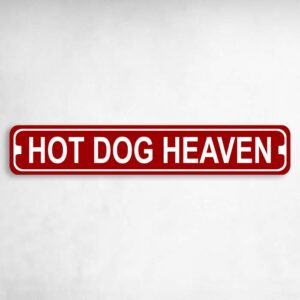 Hot Dog Heaven Novelty Metal Street Sign to add to your sign collection.