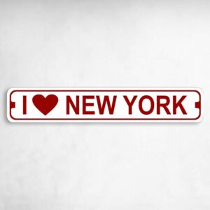 I Love New York Novelty Metal Street Sign to add to your sign collection.