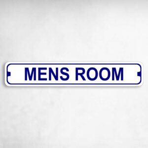 Mens Room Bathroom Novelty Metal Street Sign to add to your sign collection.