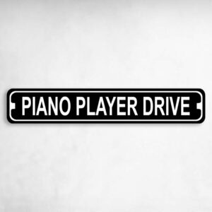 Piano Player Drive Novelty Metal Street Sign to add to your sign collection.