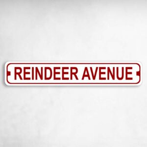 Reindeer Avenue Novelty Metal Street Sign to add to your sign collection.