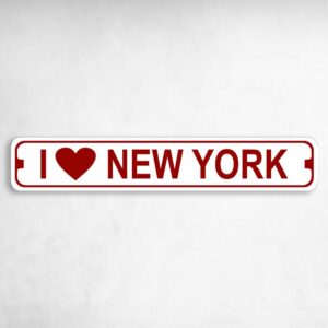I Love Heart New York Novelty Metal Street Sign to add to your sign collection.