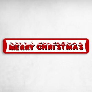 Merry Christmas Santa Hats Metal Christmas Holiday Novelty Metal Street Sign to add to your sign collection.