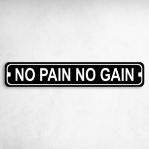 No Pain No Gain Karate MMA Novelty Metal Street Sign to add to your sign collection.