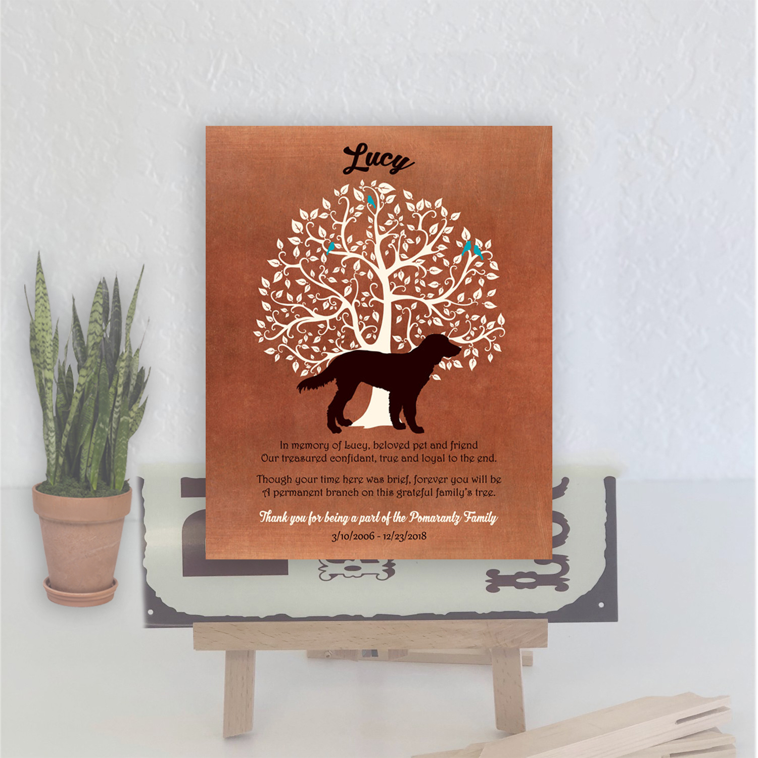 Plaque Condolence Art Print #1057 Sympathy Gift Dog Memorial Hovawart Poem Personalized Family Tree Pet Loss Gift Loss of Pet
