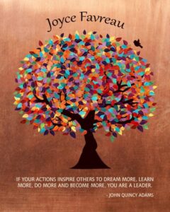 Read more about the article Gift for Teacher, Teacher Appreciation, End of Year Gift, Colorful tree on faux copper background – Personalized for Sarah D.