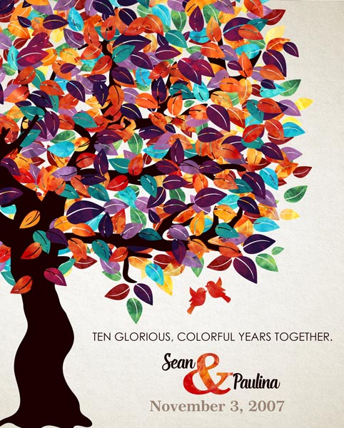 You are currently viewing Husband Couple Wife Anniversary Colorful Fruit Tree Gift Personalized For Sean
