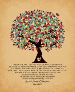 Read more about the article I Knew The Day Wedding Poem Oak Colorful Fruit Tree Gift – Personalized For Angela