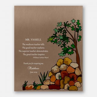 Personalized Teacher Gift, Mentor Gift, Tree, Stones, Thank You Gift From Student, Leader Gift, Boss Gift, William Arthur Ward Quote, 1823