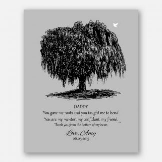 Dad Black Willow Tree on Gray Background Father of Bride Parents Fathers Day Gift From Bride And Groom #CWA-1022