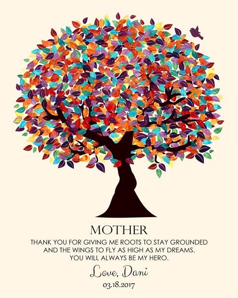 Mother’s Day Birthday Wings To Fly Colorful Fruit Wedding Tree Thank You Gift – Personalized For Danielle