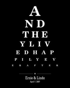 Read more about the article Couple Design Eye Chart And They Lived Happily Ever After  Gift – Personalized For Linda