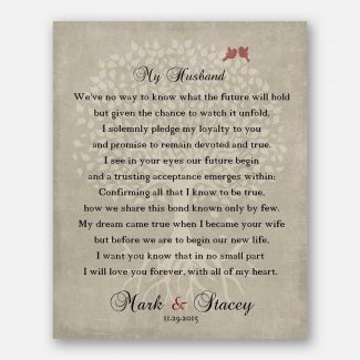 Thank You Gift For Husband at Wedding Love Poem Personalized Gift For Groom From Bride Wife Family Wedding Poem Tree #LT-1137