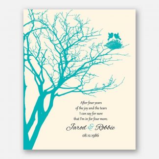 4th Anniversary Gift Personalized Family Wedding