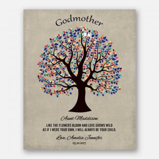 Personalized Gift For Godparent Godmother Godfather Aunt Baptism Communion Confirmation Thank You #1460