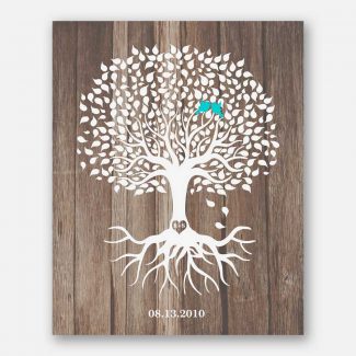 Personalized Anniversary Gift Faux Wood White