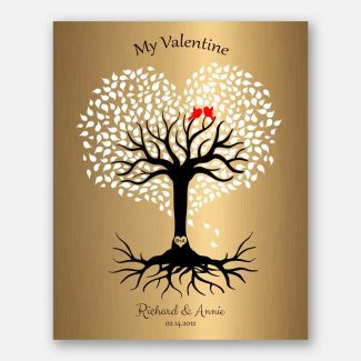 8 Year Anniversary, Valentine, Brass Anniversary, Personalized, Heart Shaped Tree, 8th Anniversary #1817