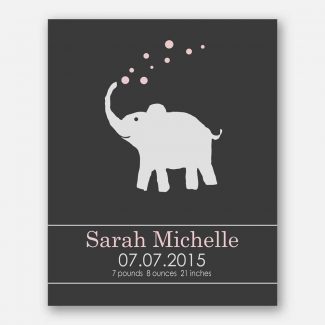 Baby Elephant For New Baby Pink