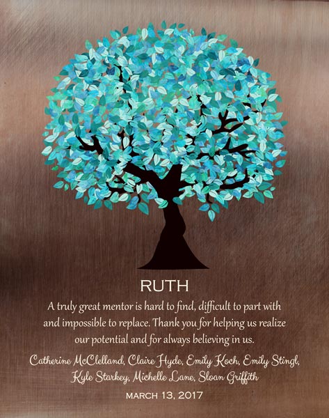 Read more about the article Mentor Gift Faux Bronze Turquoise Tree Gift – Personalized for Michelle