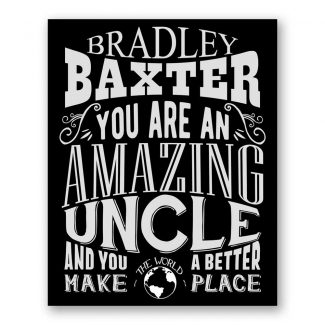 Uncle Amazing Custom Plaque Tin Sign Gift From Niece Nephew Sister Brother Family Typography Personalized Metal Art Print #1189