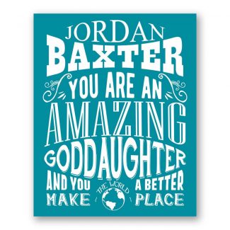 Goddaughter Amazing Custom Plaque Tin Sign Gift From Godparent To God Daughter From Godmother Typography Personalized Metal Art Print #1324
