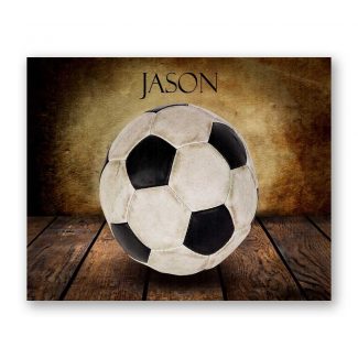 Soccer Ball Vintage Warmth on Wood