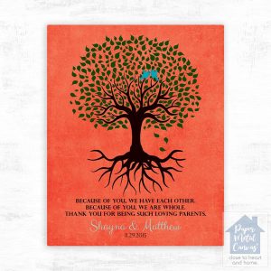 Tree with Roots Wedding Wall Plaque Gift for Parents LTC-1111