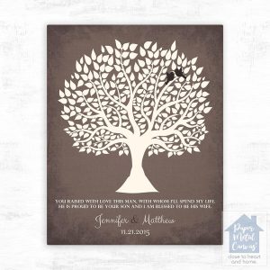 Tree Silhouette Wedding Wall Plaque Gift for Mother Of The Groom LTC-1116