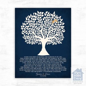 Tree Silhouette Wedding Wall Plaque Gift for Mother Of The Bride LTC-1119