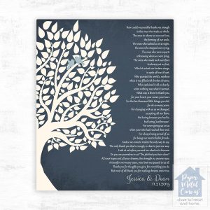 Half Tree Silhouette Wedding Wall Plaque Gift for Parents LTC-1132
